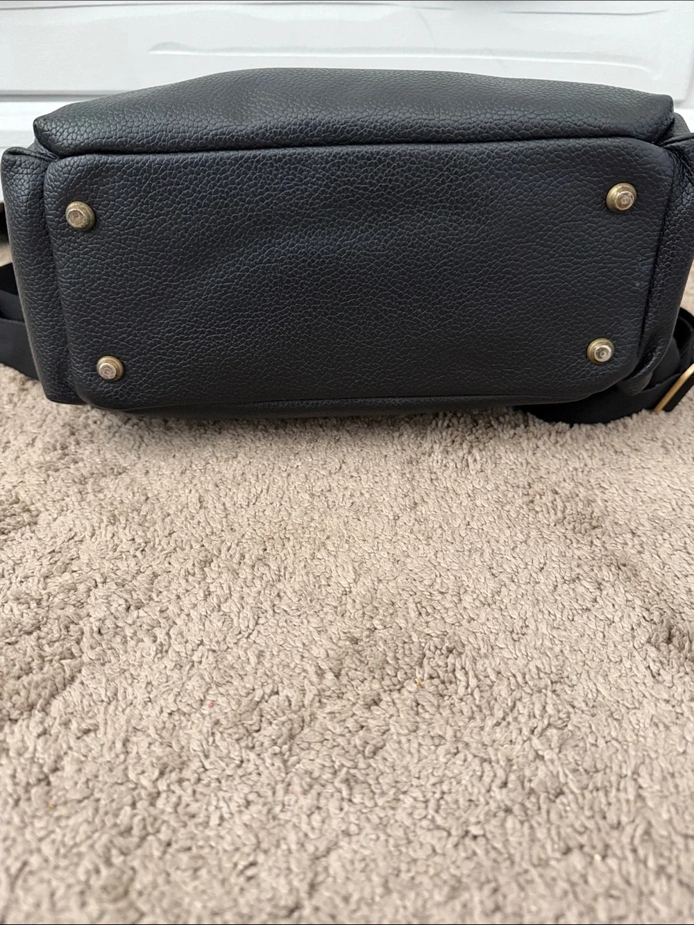 Freshly Picked Black Backpack Diaper Bag with Gold Hardware